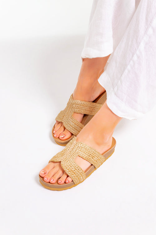DONESIA ELIZABETH Raffia Sandals